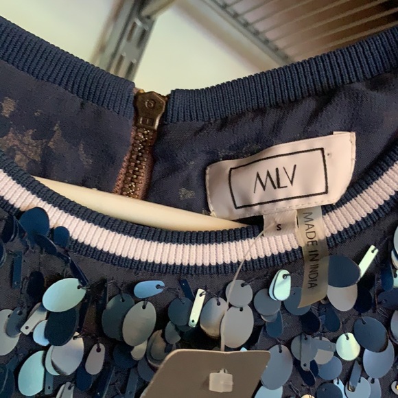 MLV Blue Sequen Dress Size S - Picture 8 of 10